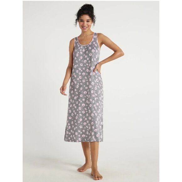 Sleeveless Soft Knit Midi Chemise Sleep Lounge Pajama Nightgown Size XL - Picture 7 of 8